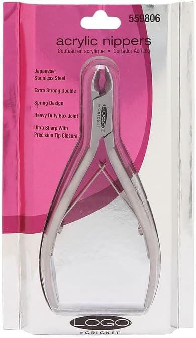 Cricket Logo Pro Acrylic Nipper and Cuticle Pusher Nailcare Set for Professional Trimmer Cuticle Remover Luxury Fine Sharp Tip Stainless Steel
