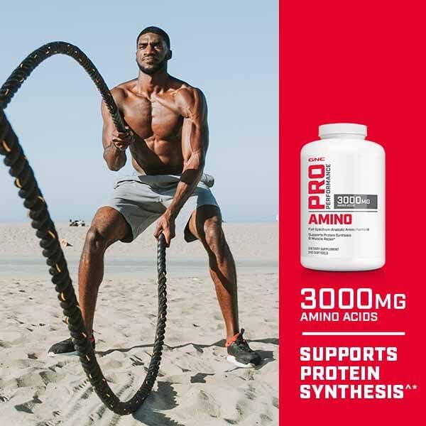 GNC Pro Performance Amino 3000mg 240 Softgels Supports Protein Synthesis and Muscle Repair