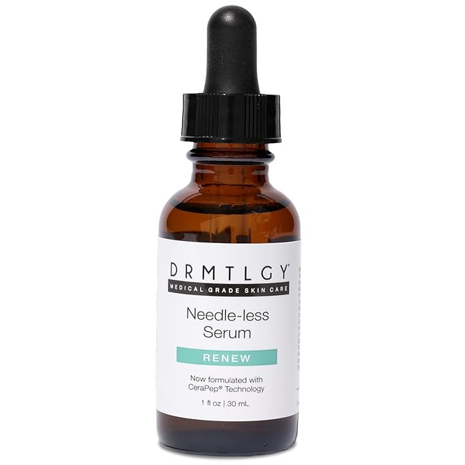 DRMTLGY Needle-less Serum - Anti-Aging Serum for Fine Lines &amp Wrinkles - Niacinamide with Potent Blend of Hyaluronic Acid Peptides &amp Ceramides 1 fl oz