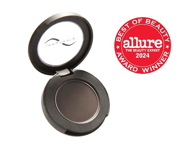 Joey Healy Luxe Brow Powder Natural and Soft Definition Eyebrow Powder Waterproof Brow Makeup Formula Raven (Charcoal)