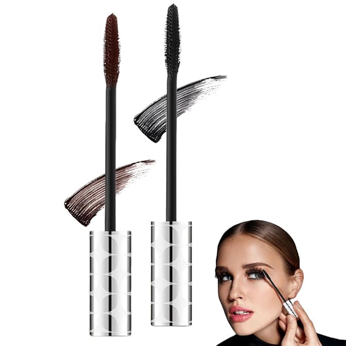 Mascara for Older Women 60 Plus 2026 New Mascara Volume and Length for Mature Women with Thinning Lashes Waterproof Non Clumping Long Wear for Eyelash Makeup (Black+Brown)