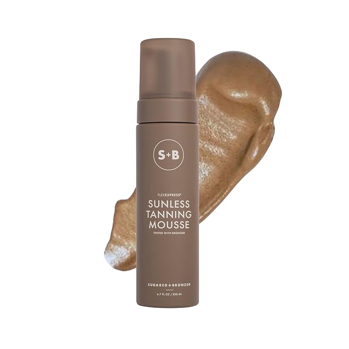SUGARED + BRONZED Sunless Tanning Mousse ? FlexExpress® Formula Self-Tanner for Body Lightweight &amp Non-Greasy Natural Glow Paraben Free Long-Lasting Tan Quick-Dry Suits All Skin Types (6 Fl