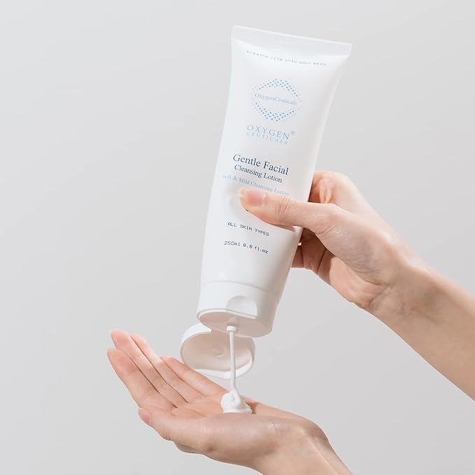 OxygenCeuticals Gentle Facial Cleansing Lotion ? Hydrating Cleanser for Sensitive &amp Dry Skin Removes Makeup Residue &amp Impurities Without Greasy Feel Enriched with Botanic Oils 8.8 fl.oz (250