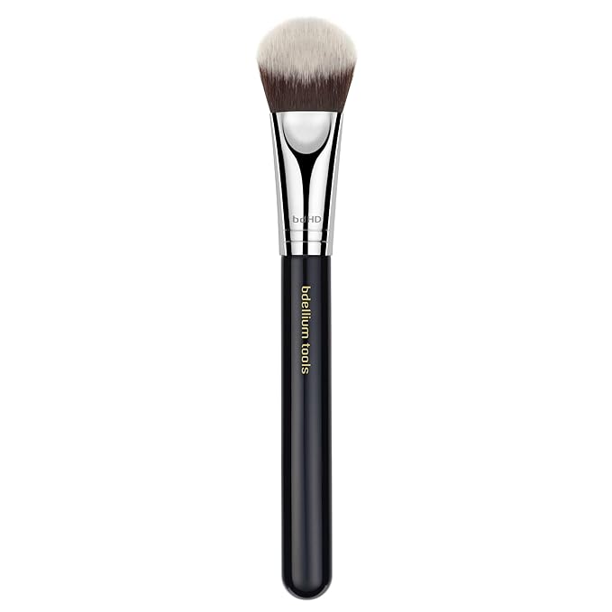 Bdellium Tools Professional Makeup Brush - Maestro Series 968 BDHD Phase II Small Foundation/Contour - With Soft Synthetic Fibers For Versatile Application &amp Blending (Black 1pc)