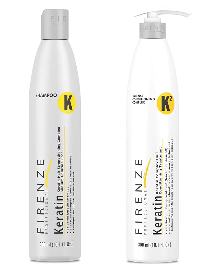 Firenze Professional Keratin Care Bundle - Keratin Shampoo Intense Conditioner and Mask Treatment Pack with Free Red Gift Bag