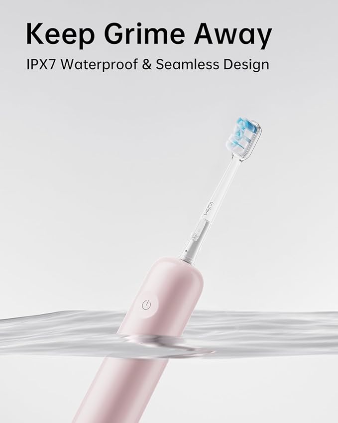Laifen Wave Electric Toothbrush Oscillation &amp Vibration Sonic Electric Toothbrush for Adults with App 3 Brush Heads IPX7 Waterproof Magnetic Rechargeable Travel Powered Toothbrush ABS(Pink)