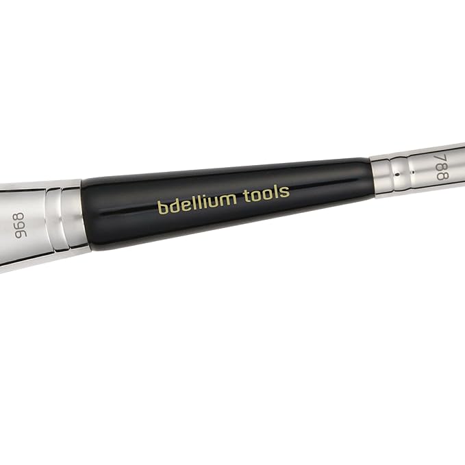 Bdellium Tools Professional Makeup Brush - Maestro Series 969 Double-ended BDHD Phase II/Phase III - With All-Vegan Synthetic Fibers For Versatile Application and Blending (Black 1pc)