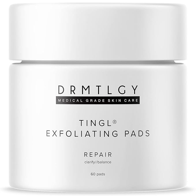 DRMTLGY Tingl Exfoliating Face &amp Body Pads ? Glycolic Lactic &amp Salicylic Acid for Acne Pores Blackheads &amp Wrinkles ? AHA BHA Toner Pads for Oily Skin Anti-Aging FSA/HSA Eligible ? 60
