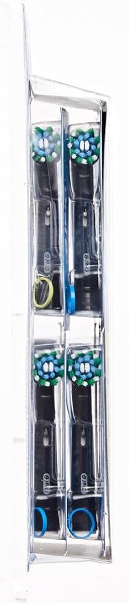 Oral-B Pro Cross Action Electric Toothbrush Head X-Shape and Angled Bristles for Deeper Plaque Removal Pack of 8 Toothbrush Heads Black