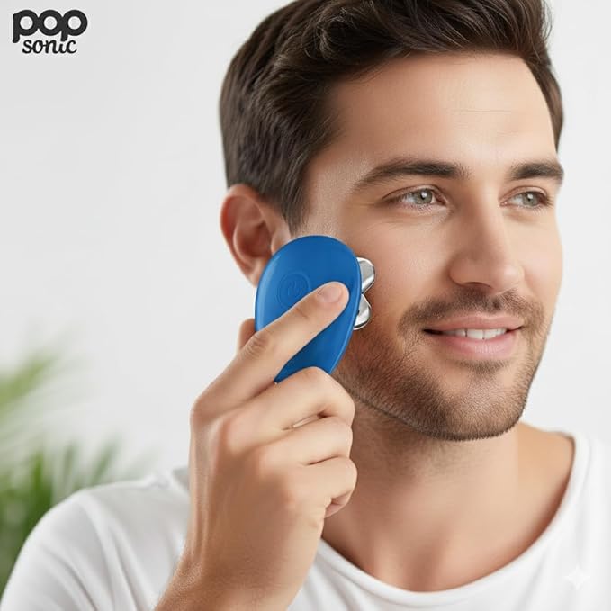 Pop Sonic 5-Head Electric Shaver Kit - Unisex (Blue) Shaver for Face Head &amp Body - Smooth Waterproof USB Rechargeable Trimmer with 360-Degree Precision Cut Heads for Men &amp Women