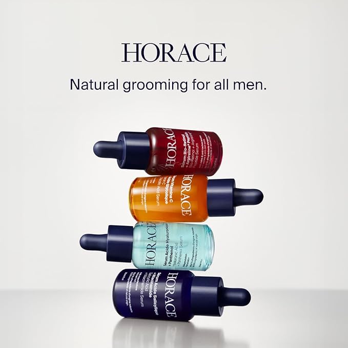 HORACE Hyaluronic Acid + Panthenol Face Serum for Men ? Advanced Moisturising Facial Treatment for Dry Skin Dehydration Lines and Elasticity ? Vegan Skincare for All Skin Types ? Unscented 30ml