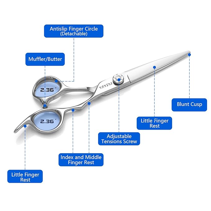 YASAKA 6 Inch Professional Hair Cutting Shears Set Professional Barber Scissors Kit for Hairdresser Hairstylist Extremely Sharp Haircutting Hairdressing Trimming Scissor Sets for Women