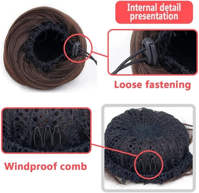 UNNS Hair Bun Clip Synthetic Fiber Hair Extensions Bun Donut Bun Wig Clip Ballet Bun Claw Clip Bun Hair Pieces Women's Hair Accessories Synthetic Hair (Color : G)
