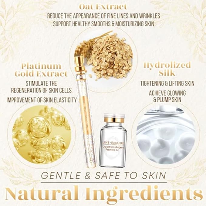 Instalift Protein Thread Lifting Set Soluble And Nano Gold Essence Combination Absorbable Collagen for Face Lift Line Carving (With 3 x Thread)