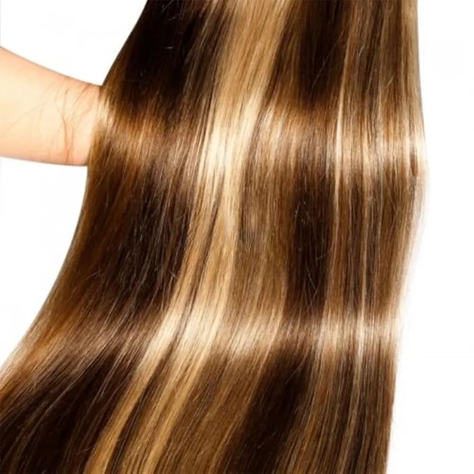 P427 Highlight Blonde Bundles Human Hair Brown Straight 3 Bundles 20 22 24 Inch Unprocessed Brazilian Virgin Remy Honey Blonde Straight Bundle Human Hair Extensions