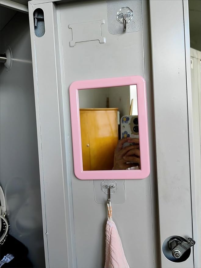 10 Pack Pink Magnetic Locker Mirror5 x 7 Iocker Mirror Magnetic - Small Mirrors for School Locker Bathroom Workshop Toolbox Office CabinetEasy Install