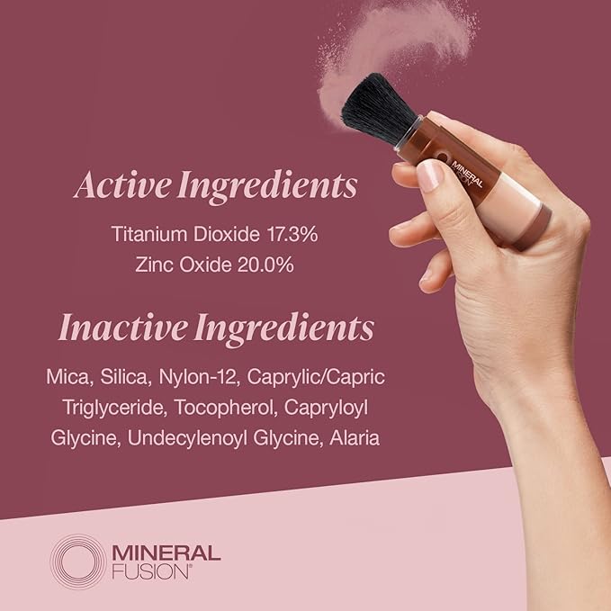 Mineral Fusion Brush-On Sun Defense SPF 30 UVA and UVB Protection No Parabens Gluten Free Vegetarian No Phthalates Hypo-allergenic 0.14 Ounce (Pack of 1)