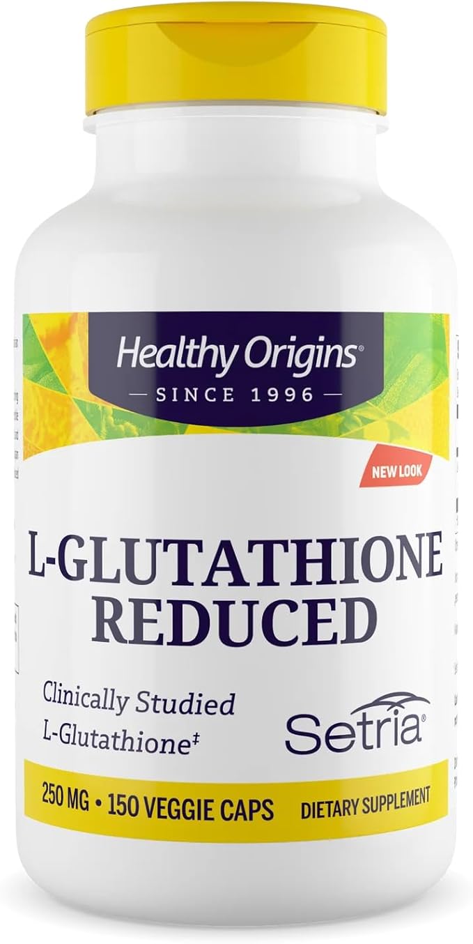 Healthy Origins L-Glutathione 250 mg (Setria Non-GMO Gluten Free Antioxidant Immune Support Skin Support) 150 Veggie Caps