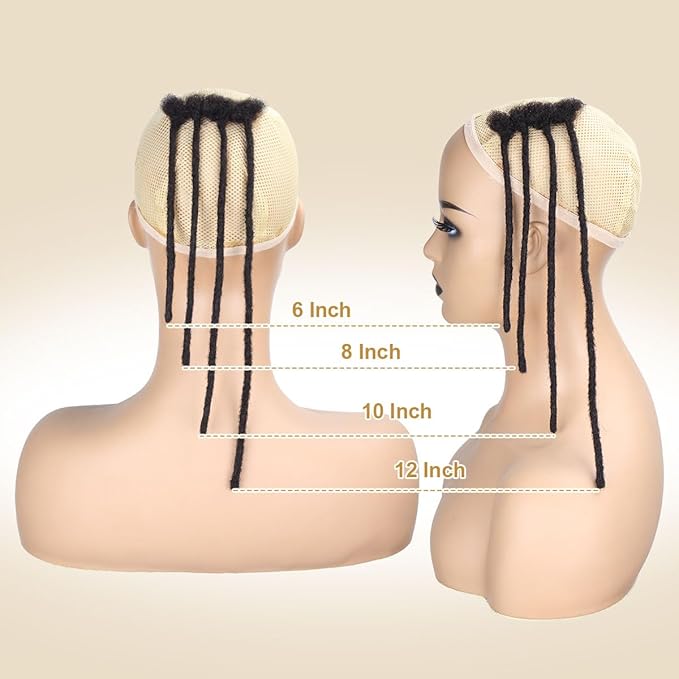 6 inch 40 Strands Loc Extensions Human Hair Real 0.6cm Width Human Hair Dreads Extensions for Man/Women Full Handmade Dreadlocks Can be Dyed(613)