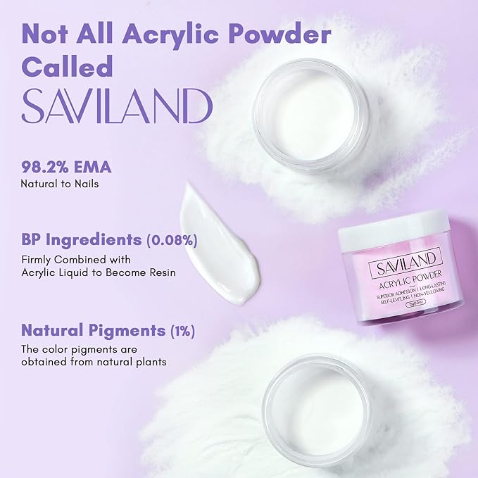 SAVILAND Acrylic Nail Kit with Drill: 15g White Pink Clear Acrylic Powder and Liquid Set with False Tips Nail Forms Brushes Primer Top Gel Manicure Tools Kit with Everything for Beginners Home DIY