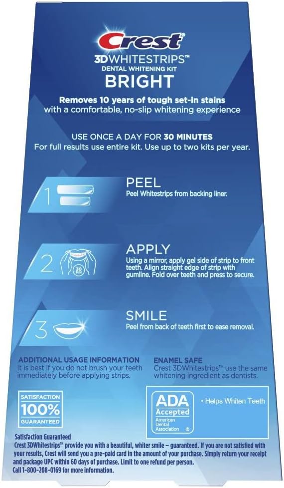 Crest 3D Whitestrips Bright Levels 7 Whiter Teeth Whitening Kit 11 Treatments (Pack of 1) 22.0 Count