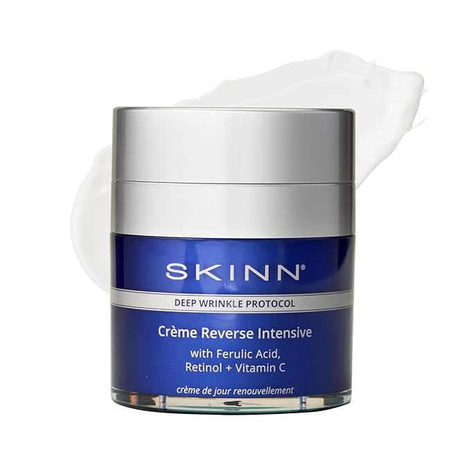 SKINN Cr?me Reverse with Ferulic Acid Retinol and Vitamin C-Cr?me Reverse Intensive-Anti-Aging Cream with Hyaluronic Acid to Plump Skin Vitamin C Help to Improving Tone Firmness of Skin