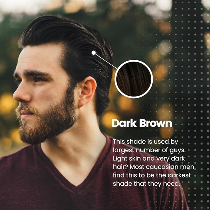 True Sons Hair Dye Foam for Men - Natural Look - Effortless Multi-Use Dye Kit with Instant Color Booster Applicator Ammonia-Free Formula Simpler Hair and Beard Dye (Dark Brown)