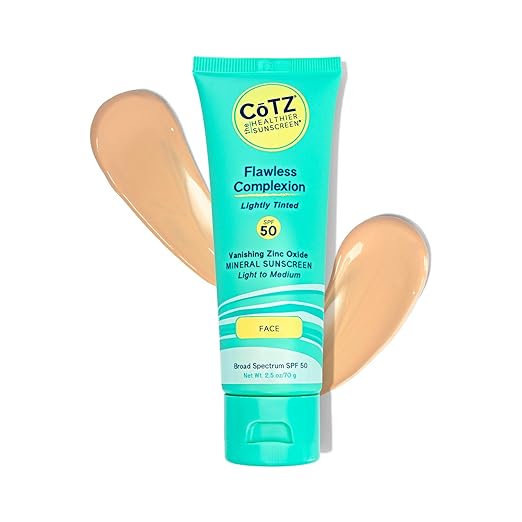 CoTZ Skincare | Flawless Complexion | Lightly Tinted | Facial Mineral Sunscreen Broad Spectrum SPF 50 2.5 oz / 70 g