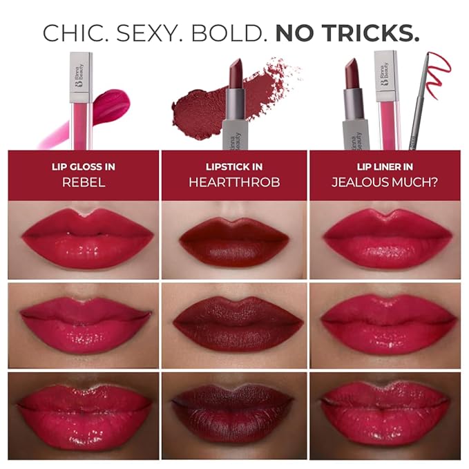 Rinna Beauty Icon Lip Kit - Sabine- All-in-one Lip Kit - Includes Lipstick Lip Gloss and Lip Liner - BERRY look - Vegan LONG-LASTING: Anti-aging &amp Moisturizing Cruelty-Free - 1 each