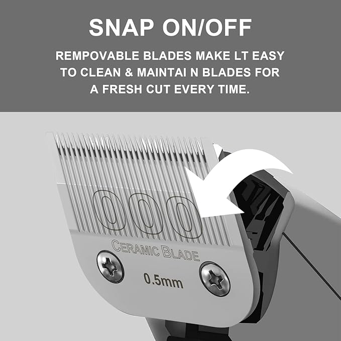 000 Professional Detachable Replacement Ceramic Blades 0.5mm Compatible with Most Andis Oster A5 Series Scissors. Cutting Length 1/50 -Inch(0.5mm)