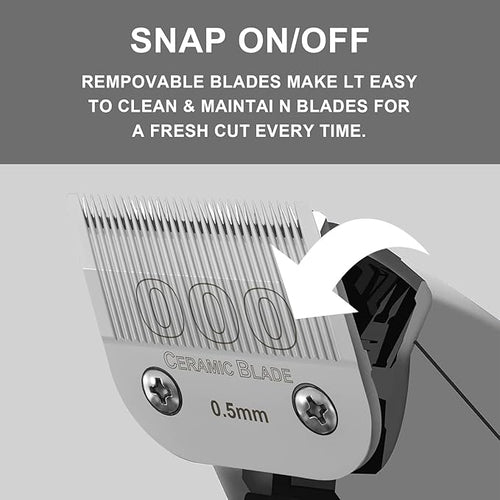 000 Professional Detachable Replacement Ceramic Blades 0.5mm Compatible with Most Andis Oster A5 Series Scissors. Cutting Length 1/50 -Inch(0.5mm)