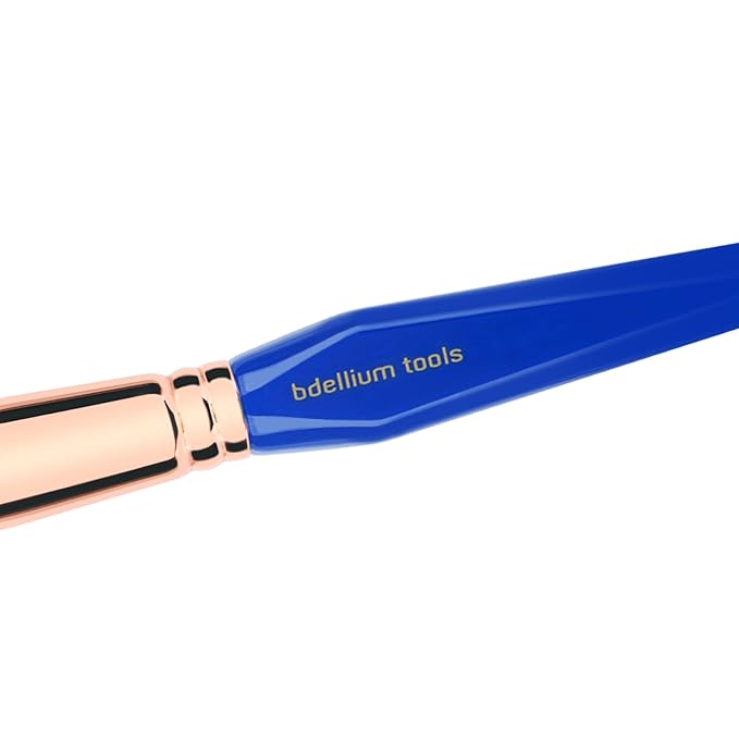 Bdellium Tools Professional Makeup Brush - Golden Triangle 956 Slanted Precision Kabuki - With All Vegan and Soft Synthetic Fibers For Perfect Complexion (Blue 1pc)