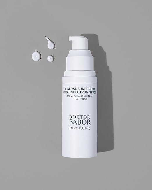 DOCTOR BABOR Protect Rx Mineral Face Sunscreen SPF 30 Physical Protection with No White Cast Non Tinted Sheer Mineral Coverage for Anti Aging and Wrinkle Defense Moisturizing Under Makeup 1 oz.