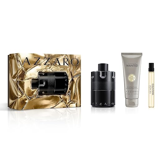 Azzaro The Most Wanted Eau de Parfum Intense 3-Piece Set ($190 Value) ? Cologne for Men ?Foug?re Woody Fragrance 3.4 fl oz &amp 0.34 fl oz Travel Size Spray Hair &amp Body Wash