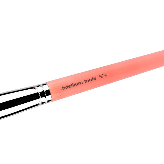 Bdellium Tools Professional Makeup Brush - Pink Bambu Series 974 Tapered Powder - With Soft Synthetic Fibers For Sculpt &amp Shape (Pink 1pc)