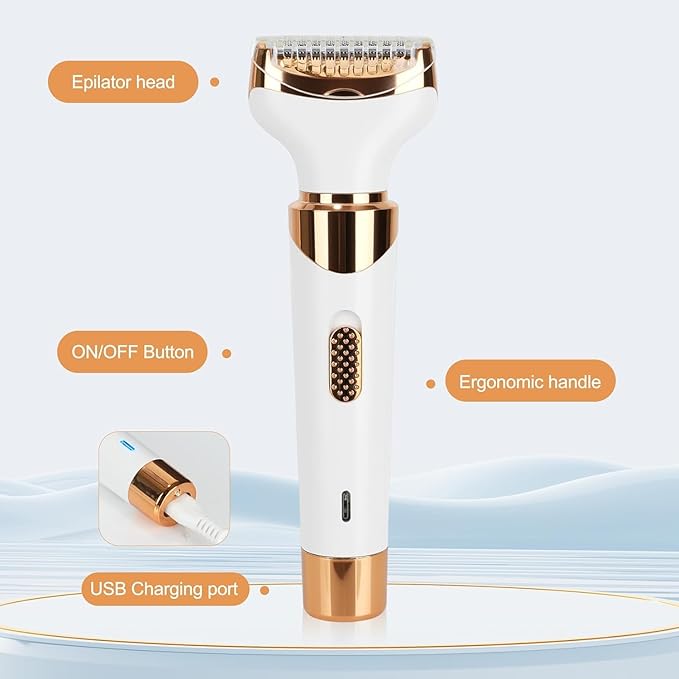 Epilators Hair Removal for Women 4 in 1 Women Face Epilator Facial Eyebrow and Nose Hair Trimmer for All Skin Types Removable and Washable Heads