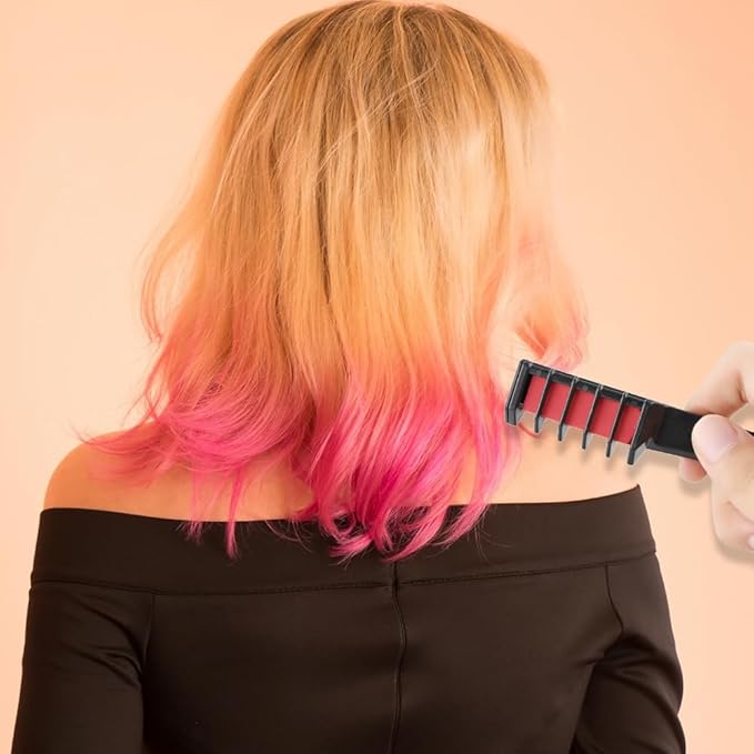 12 Colors Festive Fun Hair Chalk Combs 2026 New Temporary Glitter Hair Colors Hair Chalk Combs Washable DIY Hair Color Dye for Birthday Christmas Party Gifts for Teenage Girls Kids (8 Colors)