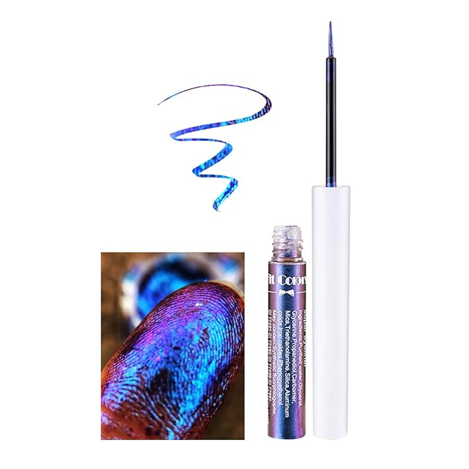 Corleone Glitter Liquid Eyeliner Metallic Change Color Rainbow Eyeliner Gel MultiColor Highly Pigmented Waterproof Longer-Lasting Colorful Eye Liner Gift Kit for Women and Girls