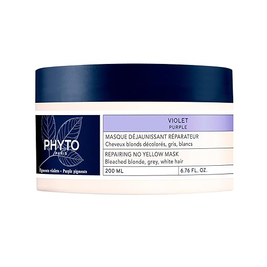 PURPLE Repairing No Yellow Mask Deep Hydration for Gray Hair White Hair and Bleached Blonde Hair 6.76 fl.oz.