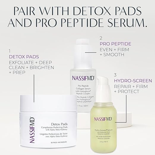 NassifMD Hydro-Screen Hydration Serum | Surgeon-Created Hyaluronic Acid Ceramides &amp Retinol Formula for Plumping Firming &amp Reducing Fine Lines