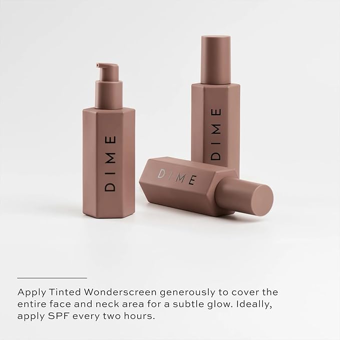 DIME Beauty Tinted Glow Wonderscreen SPF 30 Mineral Sunscreen for Face with 19% Zinc Oxide Tinted Moisturizer with SPF 50 g (Deep)