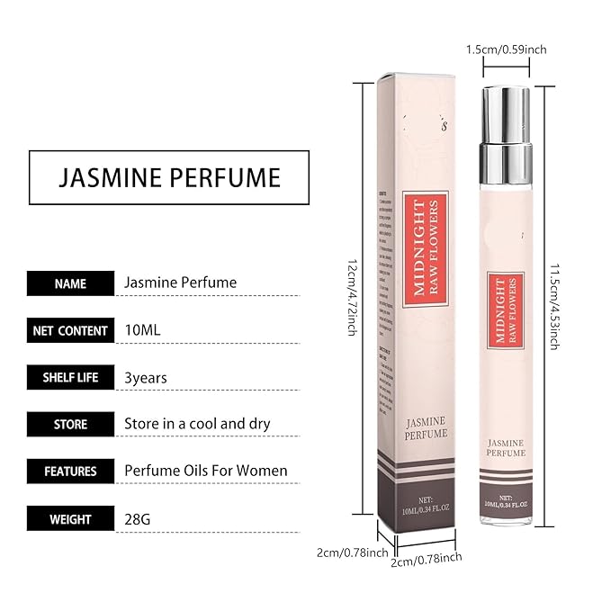 Jasmine Fresh Scent Perfume - Long-lasting Floral And Fruity Fragrance Natural Mild Portable Enhances Personal Charm(2PCS)