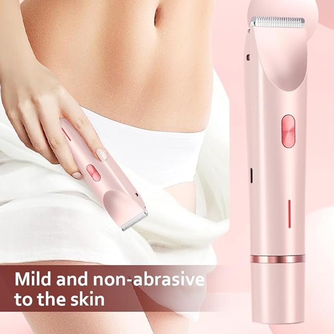 2025 New 2-in-1 Women's Body Shaver Bikini Trimmer Rechargeable Cordless Electric Shaver for Women IPX7 Waterproof Wet and Dry Hair Trimmer for Facial Face Lip Chin Underarm Legs (Blue)