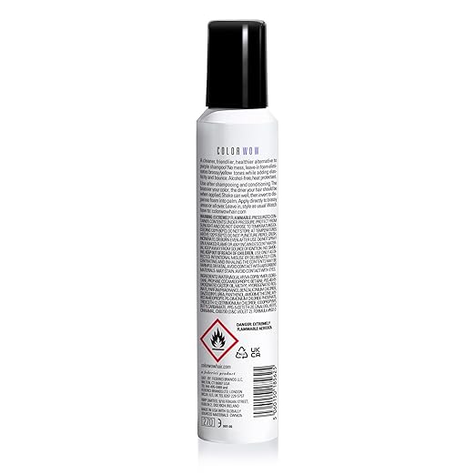 COLOR WOW Color Control Purple Toning + Styling Foam ? Instantly rids Blonde &amp Gray hair of brassy yellow tones Alcohol free crunch free styling