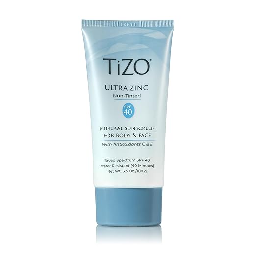 TiZO® Ultra Zinc | Non Tinted | Broad Spectrum SPF 40 for face and body | UVA and UVB protection | 20% Zinc Oxide formula | All Skin Types | 3.5 oz/100 g