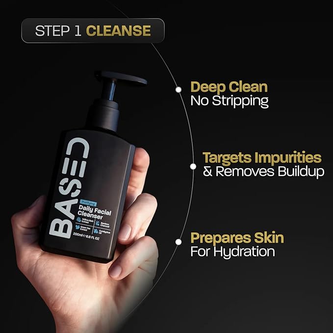 BASED Daily Skincare Duo | Purifying Face Wash + Restoring Moisturizer | Built For All Skin Types | Healthy Ingredients | Hormone Safe - ZERO Endocrine Disruptors