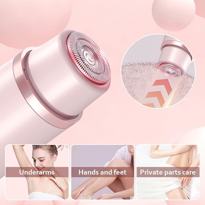 2025 New 2-in-1 Women's Body Shaver Bikini Trimmer Rechargeable Cordless Electric Shaver for Women IPX7 Waterproof Wet and Dry Hair Trimmer for Facial Face Lip Chin Underarm Legs (Blue)