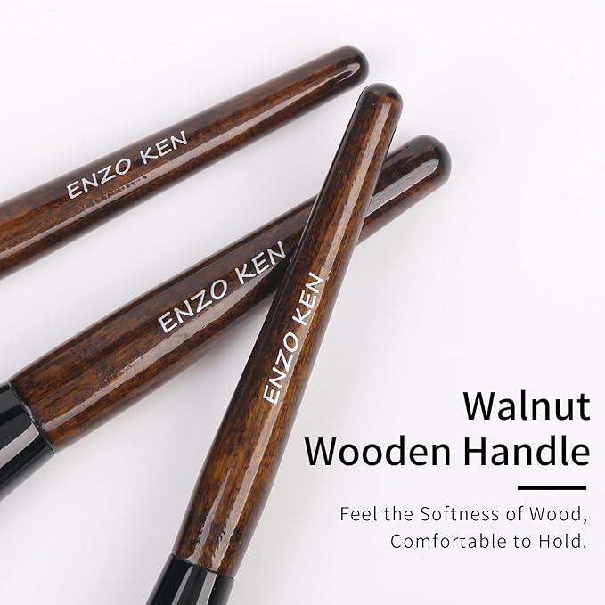 Natural Goat Hair Makeup Brush Set with Case Natural Makeup Brushes Natural Bristle Makeup Brushes Natural Hair Makeup Brushes Set Professional Walnut Cosmetic Brushes Makeup Set - MONI