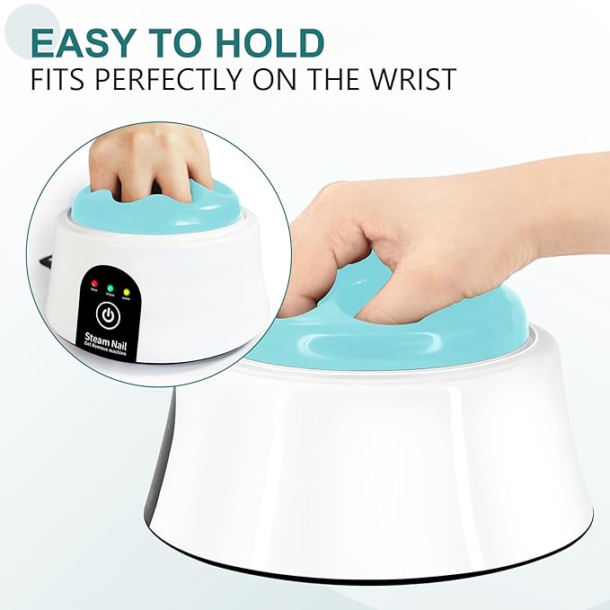Nail Soaking Bowl Electric Soak off Bowl Manicure Soaker Nail Polish Remover Machine with Color Cuticle Nail Pusher for Gel Polish Acrylic Nails Dip Powder Removal Blue