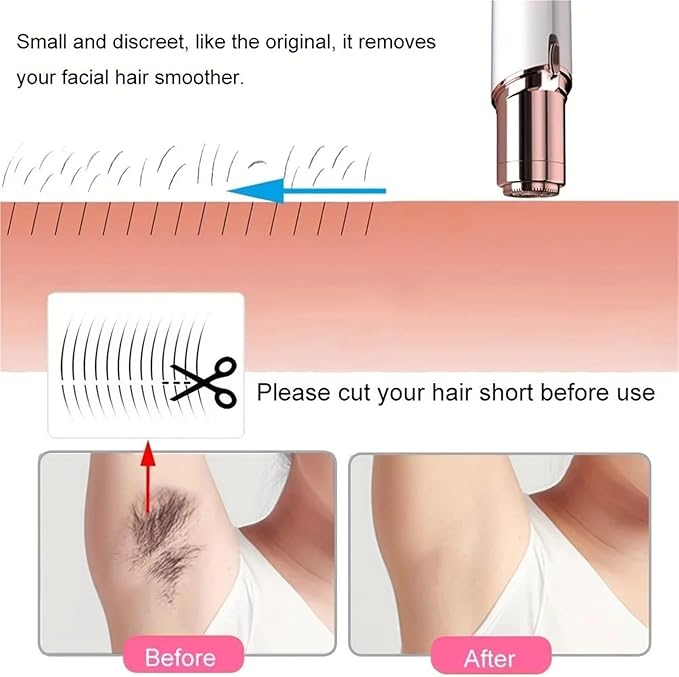Electric Hair Remover Replacement Head Lipstick Shaver Electric Eyebrow Trimmer Mini Shaver Epilator Painless Women's Shaving(6pcs)